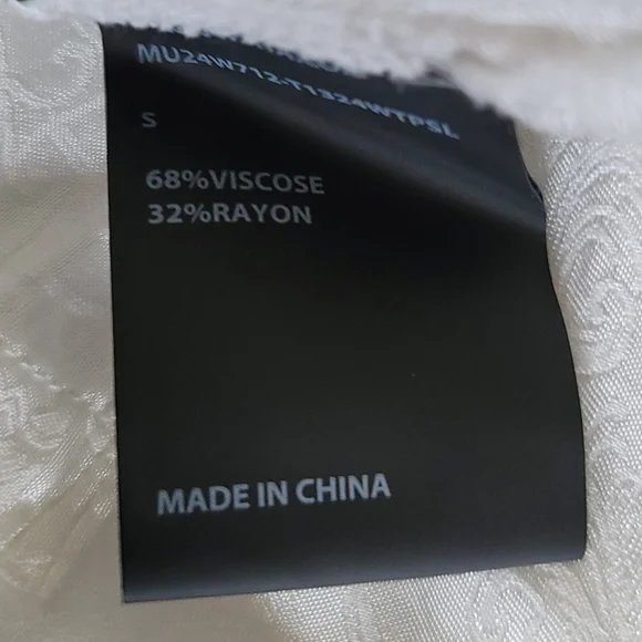 RtA White Paisley Satin Button-Up Shirt